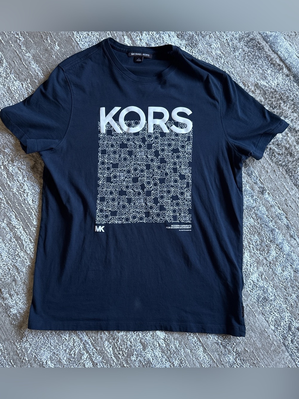 Michael Kors Navy Short-Sleeve Logo Graphic Tee